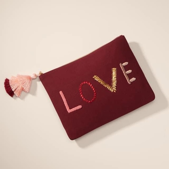 Embroidered Love Pouch - Picture 1 of 10